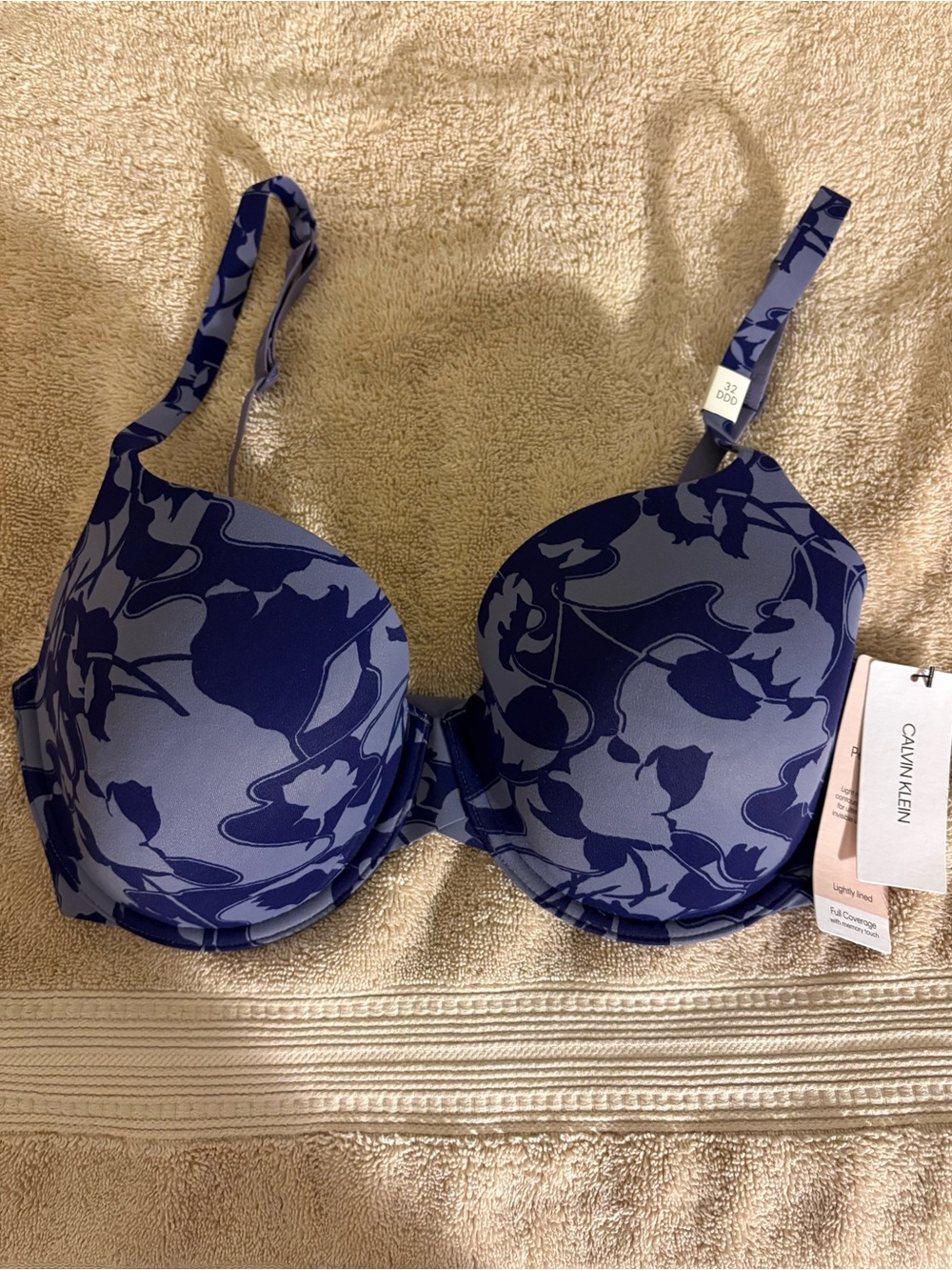 Calvin Klein Dark Purple  and Light Purple Floral Molded Bra